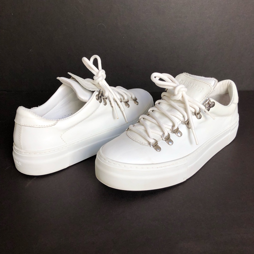 Diemme Marostica Low Sport White Leather Sneakers Women Size 8 Made In Italy Euc